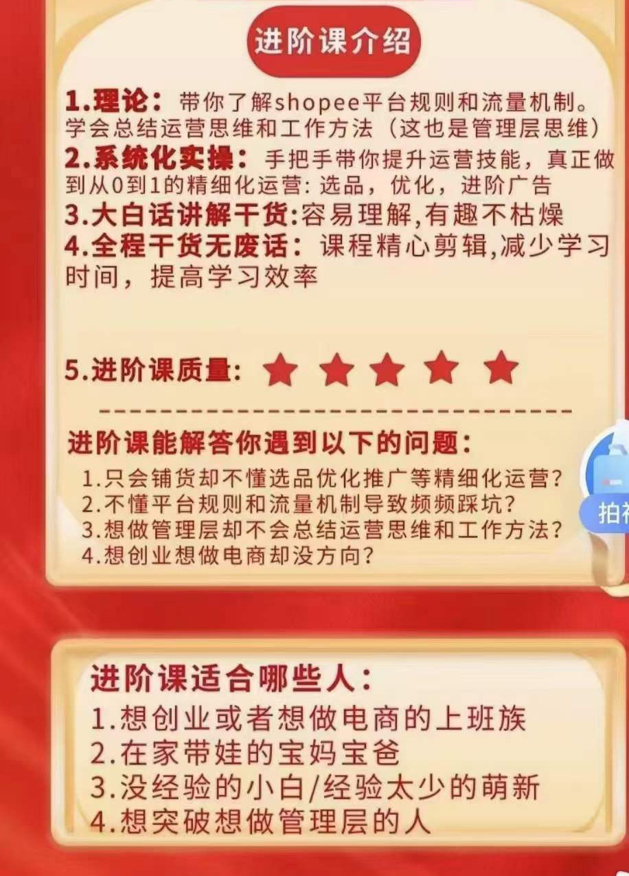 图片[1]白米粥资源网-汇集全网副业资源小鸿老师跨境电商Shopee入门课 进阶课：理论 实操系统化教学（原价1999）白米粥资源网-汇集全网副业资源白米粥资源网