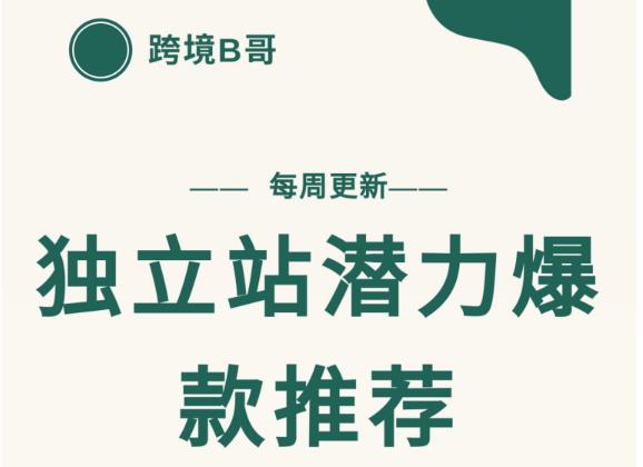 【跨境B哥】独立站潜力爆款选品推荐，测款出单率高达百分之80（每周更新）白米粥资源网-汇集全网副业资源白米粥资源网