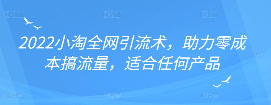 2022年小淘全网引流术，助力零成本搞流量，适合任何产品白米粥资源网-汇集全网副业资源白米粥资源网