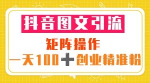 抖音图文引流 矩阵操作 一天100 创业精准粉(5节视频课 素材模板)白米粥资源网-汇集全网副业资源白米粥资源网