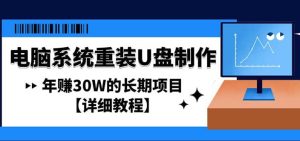 电脑系统重装U盘制作,长期项目【详细教程】白米粥资源网-汇集全网副业资源白米粥资源网