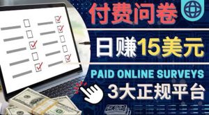 参与付费调查,利用自己的空闲时间完成问卷,适合新手的平台,日赚15美元白米粥资源网-汇集全网副业资源白米粥资源网