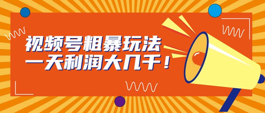 视频号粗暴玩法，一天利润大几千白米粥资源网-汇集全网副业资源白米粥资源网