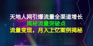 天地人网引爆流量全渠道增长:揭秘流量突然破点,流量变现白米粥资源网-汇集全网副业资源白米粥资源网