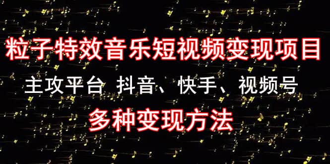 《粒子特效音乐短视频变现项目》主攻平台 抖音、快手、视频号 多种变现方法白米粥资源网-汇集全网副业资源白米粥资源网