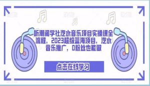 听潮阁学社汽水音乐项目实操课全流程,2023超级蓝海项目,汽水音乐推广,0粉丝也能做白米粥资源网-汇集全网副业资源白米粥资源网