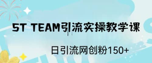 ST TEAM引流实操课，日引流网创粉100白米粥资源网-汇集全网副业资源白米粥资源网