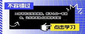 11招带你玩转自媒体,新手小白一看就会,让你快速抢占自媒体流量白米粥资源网-汇集全网副业资源白米粥资源网