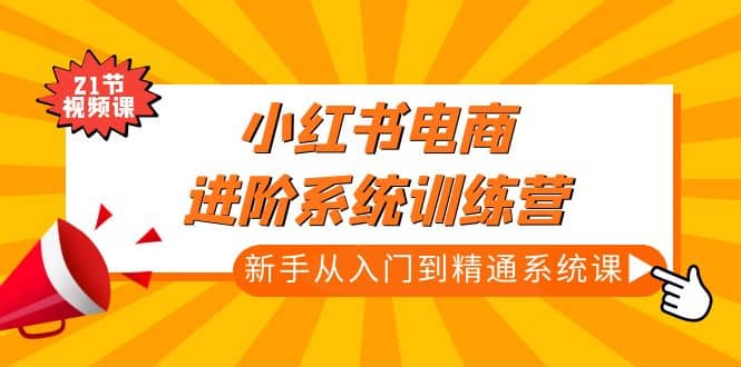 小红书电商进阶系统训练营：新手从入门到精通系统课（21节视频课）白米粥资源网-汇集全网副业资源白米粥资源网