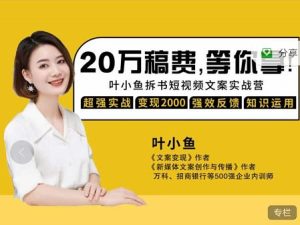 叶小鱼21天短视频文案拆书营,学完轻松搞定各类书单短视频文案白米粥资源网-汇集全网副业资源白米粥资源网