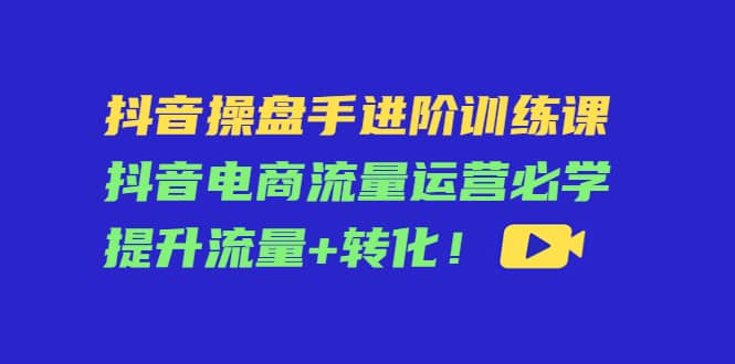 抖音操盘手进阶训练课：抖音电商流量运营必学，提升流量 转化白米粥资源网-汇集全网副业资源白米粥资源网