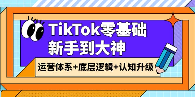 TikTok零基础新手到大神：运营体系 底层逻辑 认知升级（9节系列课）白米粥资源网-汇集全网副业资源白米粥资源网