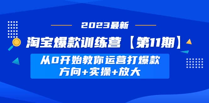 淘宝爆款训练营【第11期】 从0开始教你运营打爆款，方向 实操 放大白米粥资源网-汇集全网副业资源白米粥资源网