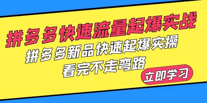 拼多多-快速流量起爆实战，拼多多新品快速起爆实操，看完不走弯路白米粥资源网-汇集全网副业资源白米粥资源网