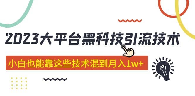 价值4899的2023大平台黑科技引流技术 29节课白米粥资源网-汇集全网副业资源白米粥资源网