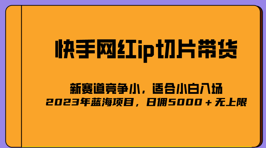 2023爆火的快手网红IP切片，号称日佣5000＋的蓝海项目，二驴的独家授权白米粥资源网-汇集全网副业资源白米粥资源网