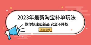 2023年最新淘宝补单玩法,教你快速起·新品,安全·不降权(18课时)白米粥资源网-汇集全网副业资源白米粥资源网