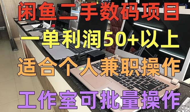 闲鱼二手数码项目，个人副业低保收入，工作室批量放大操作白米粥资源网-汇集全网副业资源白米粥资源网