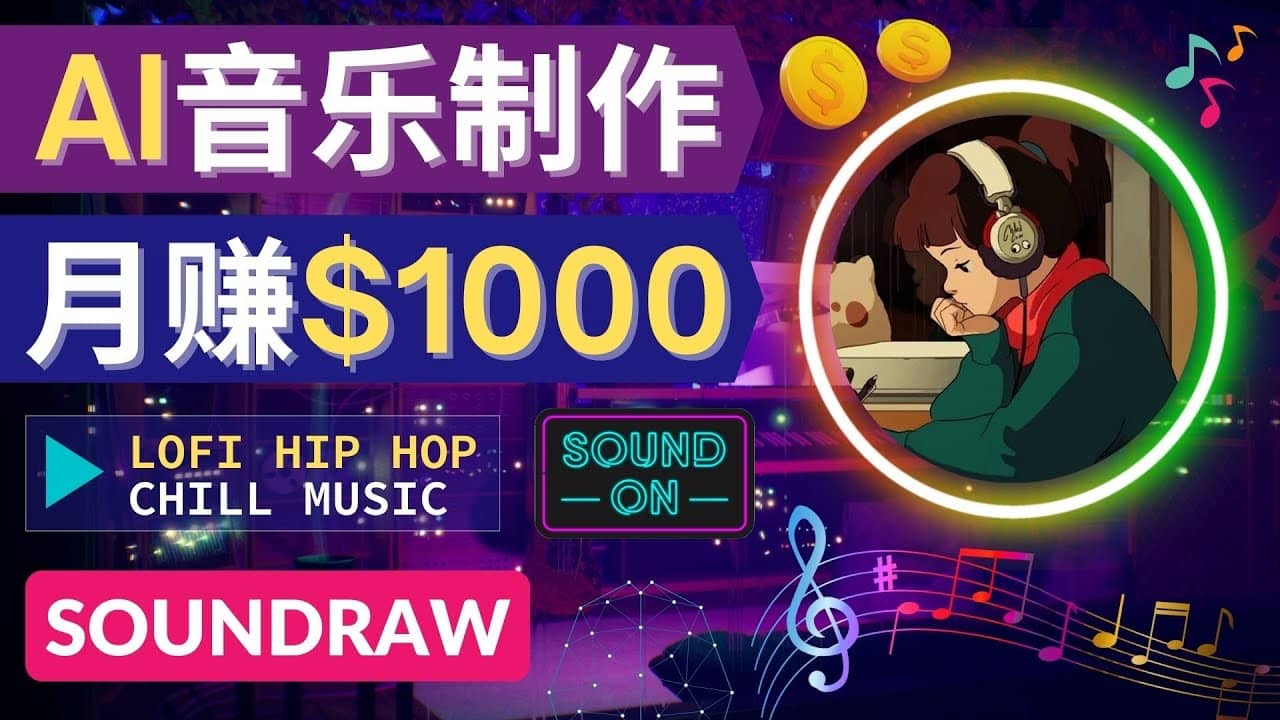 无需任何音乐基础： 使用AI软件制作Lofi Hip Hop Chill Music 月赚1000美元白米粥资源网-汇集全网副业资源白米粥资源网