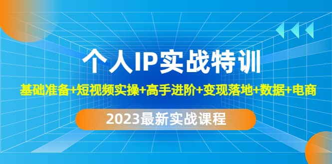 2023个人IP实战特训：基础准备 短视频实操 高手进阶 变现落地 数据 电商白米粥资源网-汇集全网副业资源白米粥资源网