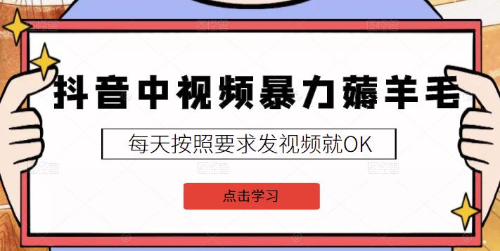 2022抖音中视频暴力薅羊毛白嫖项目：新号每天20块，老号几天几百块，可多号白米粥资源网-汇集全网副业资源白米粥资源网