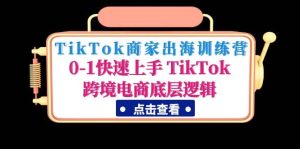 TikTok商家出海训练营：0-1快速上手 TikTok跨境电商底层逻辑(无水印)白米粥资源网-汇集全网副业资源白米粥资源网