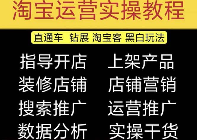 2023淘宝开店教程0基础到高级全套视频网店电商运营培训教学课程（2月更新）白米粥资源网-汇集全网副业资源白米粥资源网