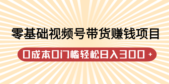 零基础视频号带货赚钱项目，0成本0门槛轻松日入300 【视频教程】白米粥资源网-汇集全网副业资源白米粥资源网