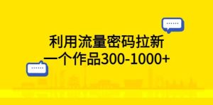 利用流量密码拉新,一个作品300-1000白米粥资源网-汇集全网副业资源白米粥资源网