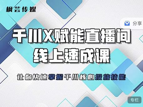 枫芸传媒-线上千川提升课，提升千川认知，提升千川投放效果白米粥资源网-汇集全网副业资源白米粥资源网