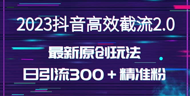 日引300＋创业粉，独家抖音高效截流2.0玩法（价值1280）白米粥资源网-汇集全网副业资源白米粥资源网