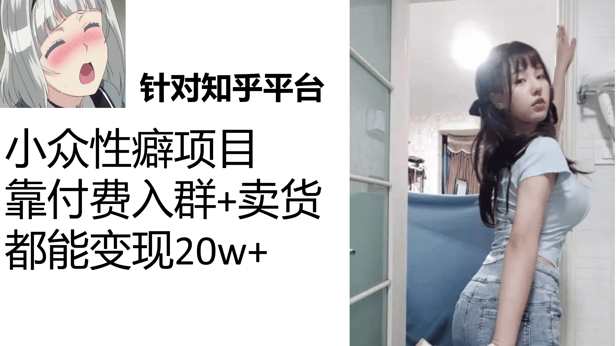 知乎小众性癖项目，Lsp的钱才是最好赚的，付费建群 卖货变现20w白米粥资源网-汇集全网副业资源白米粥资源网