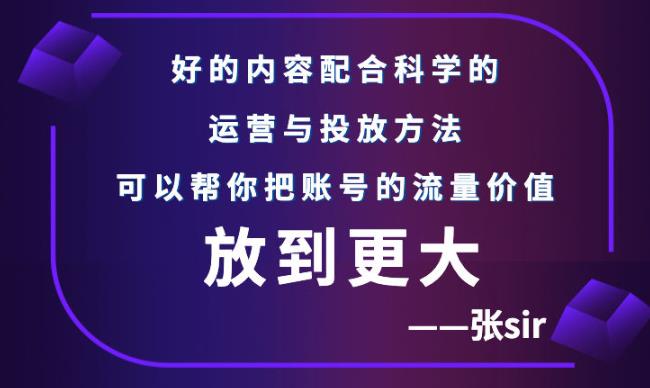 张sir账号流量增长课，告别海王流量，让你的流量更精准白米粥资源网-汇集全网副业资源白米粥资源网