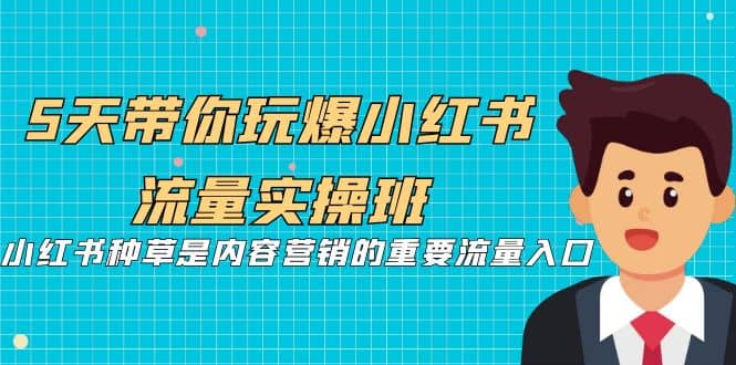 5天带你玩爆小红书流量实操班，小红书种草是内容营销的重要流量入口白米粥资源网-汇集全网副业资源白米粥资源网