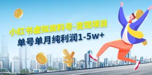 小红书虚拟资料号-变现项目：实操玩法分享白米粥资源网-汇集全网副业资源白米粥资源网