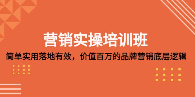 营销实操培训班：简单实用-落地有效，价值百万的品牌营销底层逻辑白米粥资源网-汇集全网副业资源白米粥资源网