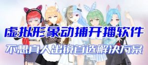 首款AI视频动捕虚拟辅助直播产品【不想真人出镜就用虚拟形象替代】白米粥资源网-汇集全网副业资源白米粥资源网