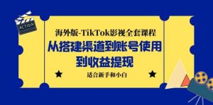 海外版-TikTok影视全套课程：从搭建渠道到账号使用到收益提现 小白可操作白米粥资源网-汇集全网副业资源白米粥资源网
