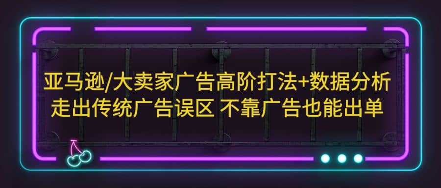 亚马逊/大卖家广告高阶打法 数据分析，走出传统广告误区 不靠广告也能出单白米粥资源网-汇集全网副业资源白米粥资源网