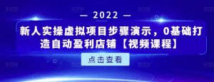 新人实操虚拟项目步骤演示，0基础打造自动盈利店铺【视频课程】白米粥资源网-汇集全网副业资源白米粥资源网