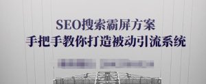 SEO搜索霸屏方案,手把手教你打造被动引流系统【视频课程】白米粥资源网-汇集全网副业资源白米粥资源网