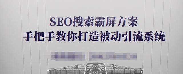 SEO搜索霸屏方案，手把手教你打造被动引流系统【视频课程】白米粥资源网-汇集全网副业资源白米粥资源网