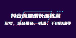 月销1.6亿实操团队·抖音流量增长训练营:起号、选品排品、引流 千川投流等白米粥资源网-汇集全网副业资源白米粥资源网