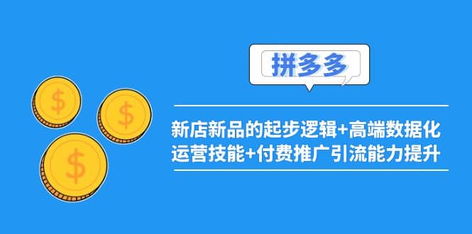 2022拼多多：新店新品的起步逻辑 高端数据化运营技能 付费推广引流能力提升白米粥资源网-汇集全网副业资源白米粥资源网