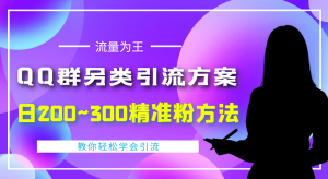 外面收费888元的QQ群另类引流方案:日200~300精准粉方法白米粥资源网-汇集全网副业资源白米粥资源网