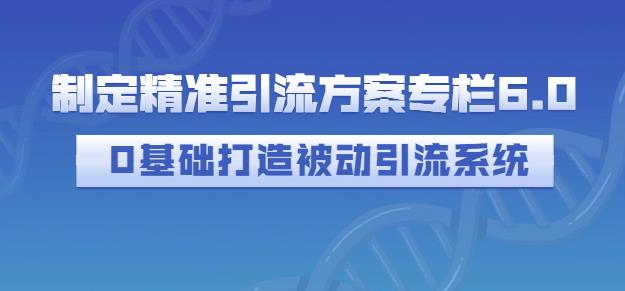 制定精准引流方案专栏6.0，0基础打造被动引流系统白米粥资源网-汇集全网副业资源白米粥资源网