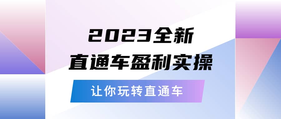 2023全新直通车·盈利实操：从底层，策略到搭建，让你玩转直通车白米粥资源网-汇集全网副业资源白米粥资源网