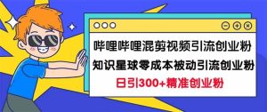 哔哩哔哩混剪视频引流创业粉日引300 知识星球零成本被动引流创业粉一天300白米粥资源网-汇集全网副业资源白米粥资源网