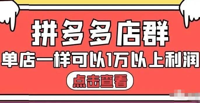 拼多多店群单店一样可以产出1万5以上利润【付费文章】白米粥资源网-汇集全网副业资源白米粥资源网