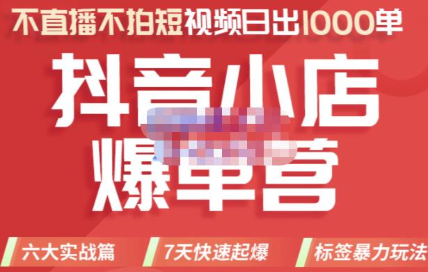 推易电商·2022年抖音小店爆单营，不直播、不拍短视频、日出1000单，暴力玩法白米粥资源网-汇集全网副业资源白米粥资源网